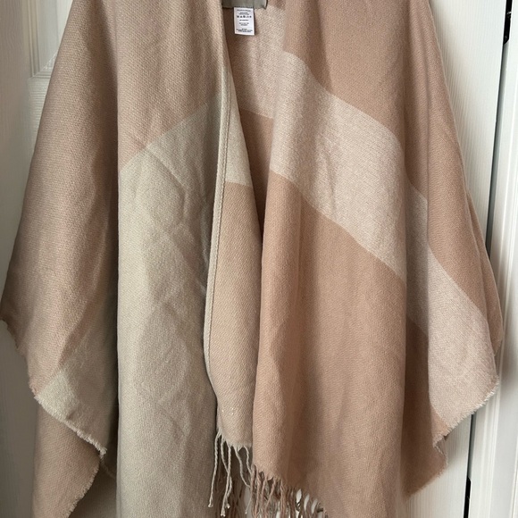 Soia & Kyo Tan and Cream Striped Shawl - Picture 1 of 7